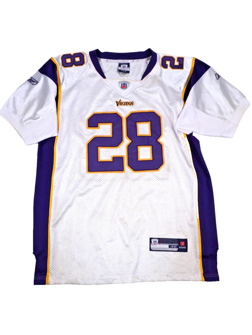 Vintage Reebok Minnesota Vikings Adrian Peterson #28 Jersey White 48 Medium